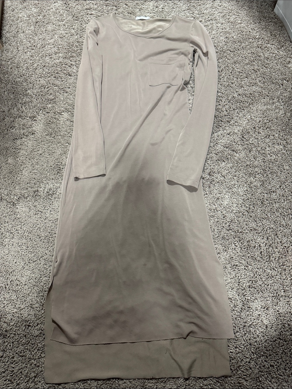Double Zero Taupe Long Sleeve Maxi Dress